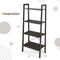 Costway 4-Tier Bookshelf Industrial Display Storage Shelf Plant Flower Stand Metal Frame Brown/Gray